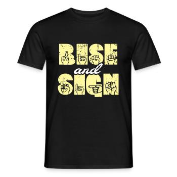 Gebärdensprache ASL Gebärdensprache - Männer T-Shirt - Schwarz - Vorne - AI Model Male 178 light (178cm)
