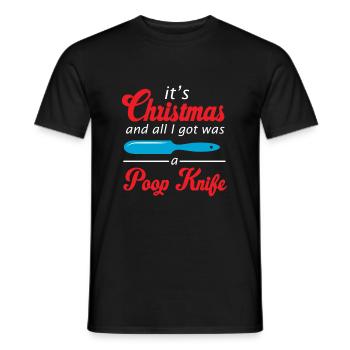 Kackmesser Lustiges Weihnachtsgeschenk - Männer T-Shirt - Schwarz - Vorne - AI Model Male 178 light (178cm)