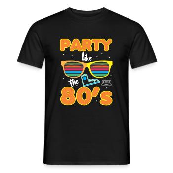 Retro Eighties Party wie die 80er Jahre - Männer T-Shirt - Schwarz - Vorne - AI Model Male 178 light (178cm)