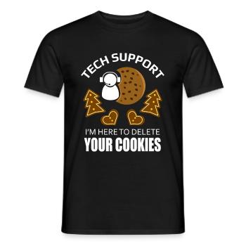 Support technique Cookie Supprimer Computer Scientist - T-shirt homme - noir - Devant - AI Model Male 178 light (178cm)