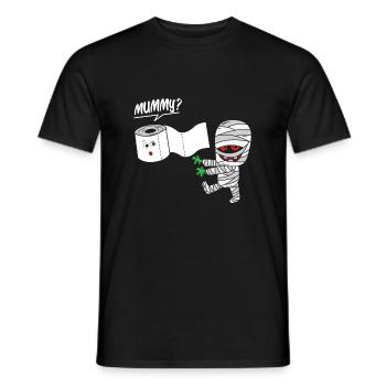 Papier hygiénique Momie Halloween Humour - T-shirt homme - noir - Devant - AI Model Male 178 light (178cm)