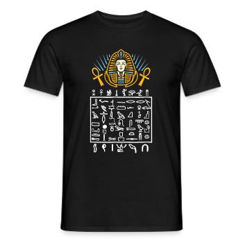 Ägyptische Symbole Hieroglyphen Ägypten Pharao - Männer T-Shirt - Schwarz - Vorne - AI Model Male 178 light (178cm)