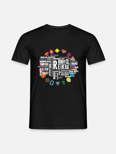 Reiki terms crystal energy stones - Men's T-Shirt - black