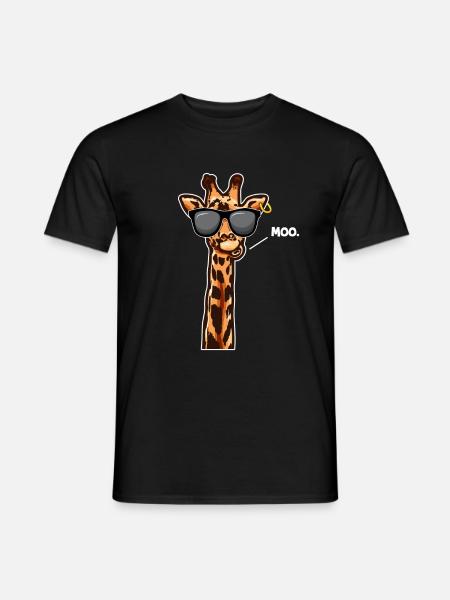 Funny Giraffe Mood Happy Safari - Men's T-Shirt - black