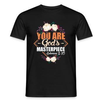 God's Masterpiece Ephesians 2:10 Scripture - Men's T-Shirt - black - Front - AI Model Male 178 light (178cm)
