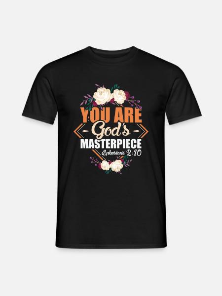 God's Masterpiece Ephesians 2:10 Scripture - Men's T-Shirt - black