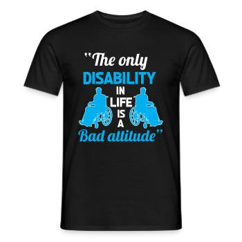 Rollstuhlfahrer Handicap Rollstuhl Behinderung - Männer T-Shirt - Schwarz - Vorne - AI Model Male 178 light (178cm)