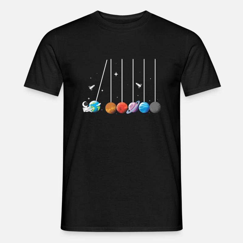 Weltraum Astronaut Pendel Rakete Sonnensystem - Männer T-Shirt - Schwarz