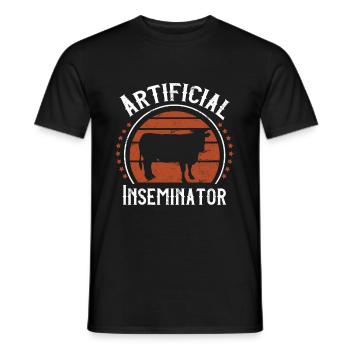 Cattle Artificial insemination beef technician - Men's T-Shirt - black - Front - AI Model Male 178 light (178cm)