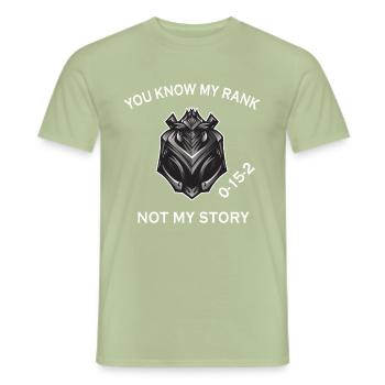 League Iron Feeder Legend Rank LoL Gamer - Männer T-Shirt - Sage - Vorne - AI Model Male 178 light (178cm)