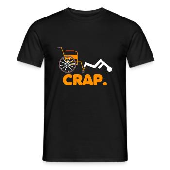 Funny handicapped joke handicap wheelchair - Men's T-Shirt - black - Front - AI Model Male 178 light (178cm)