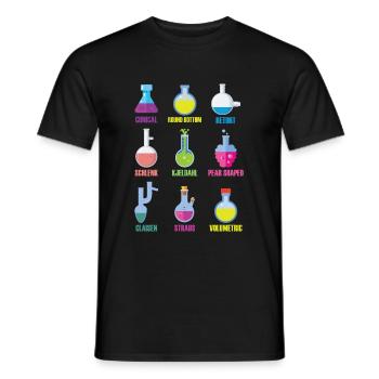 Laboratory flask chemistry chemist scientist - Men's T-Shirt - black - Front - AI Model Male 178 light (178cm)
