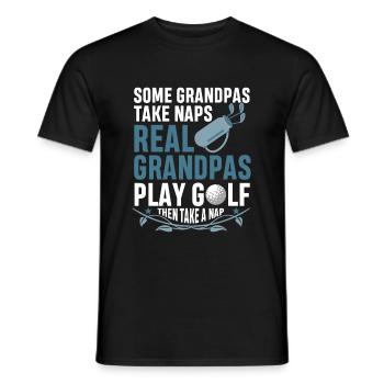 Golfer Opa Golf dann Nickerchen Schlafen - Männer T-Shirt - Schwarz - Vorne - AI Model Male 178 light (178cm)