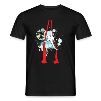 Aerial silk yoga acrobatics aerial gymnastics - Men's T-Shirt - black - Front - AI Model Male 178 light (178cm)