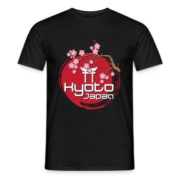 Kyoto Japan Japanese Sakura Asian Cherry Blossom - Men's T-Shirt - black - Front - AI Model Male 178 light (178cm)