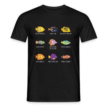 Tropical fish anemonefish angelfish - Men's T-Shirt - black - Front - AI Model Male 178 light (178cm)