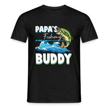 Père et fils copain de pêche à la mouche enfant - T-shirt homme - noir - Devant - AI Model Male 178 light (178cm)