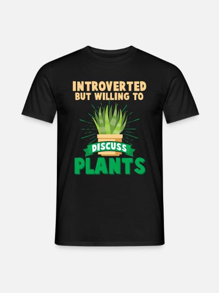 Introverted man Shy gardener strut - Men's T-Shirt - black