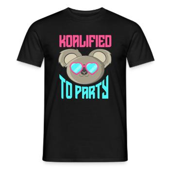 Mignon koala graphique Australie rétro fête - T-shirt homme - noir - Devant - AI Model Male 178 light (178cm)