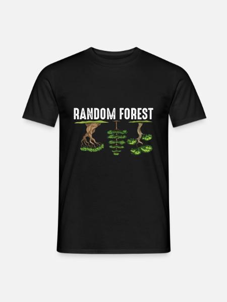 Künstliche Klassifizierung Mathe Random Forest - Männer T-Shirt - Schwarz