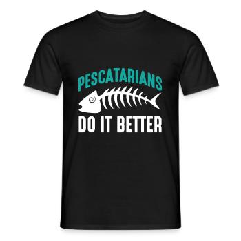 Pescatarian Diät Fisch Nahrung Ernährung - Männer T-Shirt - Schwarz - Vorne - AI Model Male 178 light (178cm)