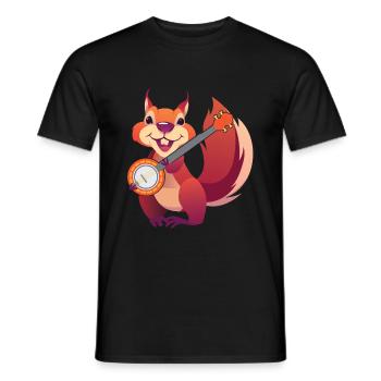 Eichhörnchen Banjo Musiker Nager Kleintier - Männer T-Shirt - Schwarz - Vorne - AI Model Male 178 light (178cm)