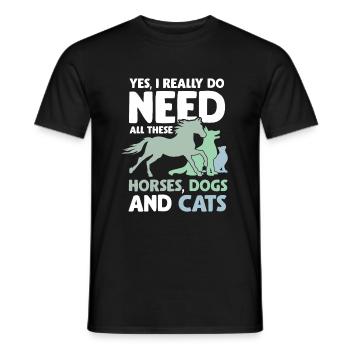 Tierrettung Pferd Katze Hund Tierliebe - Männer T-Shirt - Schwarz - Vorne - AI Model Male 178 light (178cm)