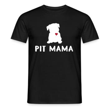 Pit maman pit bull maman animal de compagnie adoption chien - T-shirt homme - noir - Devant - AI Model Male 178 light (178cm)