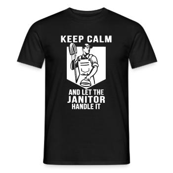 Cleaning specialist cleaner janitor - Men's T-Shirt - black - Front - AI Model Male 178 light (178cm)