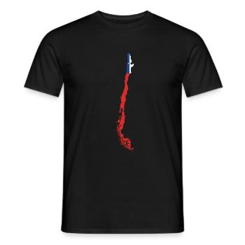 République du Chili carte Amérique du Sud drapeau chilien - T-shirt homme - noir - Devant - AI Model Male 178 light (178cm)