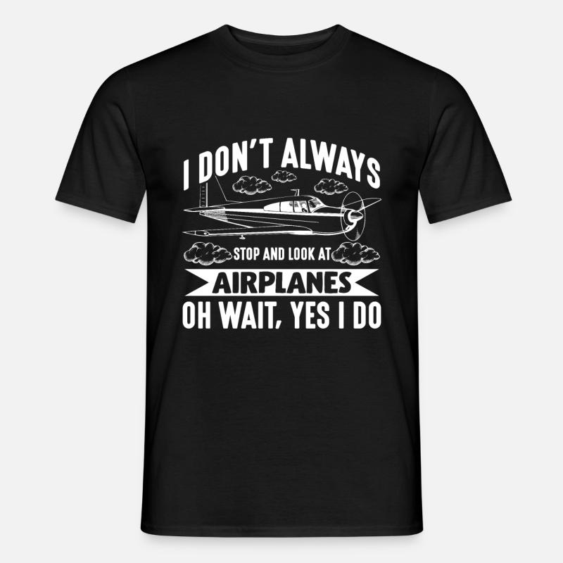 Lustiges Flugzeug Pilot Flieger Luftfahrt - Männer T-Shirt - Schwarz