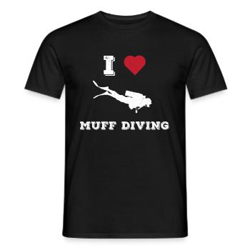 Perverti Humour Muff Diving Oral Sex Joke - T-shirt homme - noir - Devant - AI Model Male 178 light (178cm)