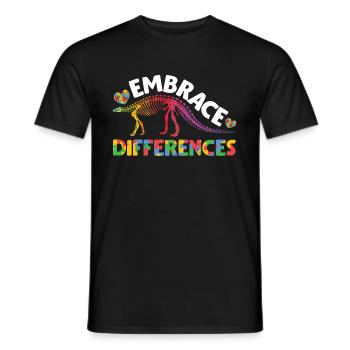 Autiste Dinosaure Neurodiversité Autiste - T-shirt homme - noir - Devant - AI Model Male 178 light (178cm)