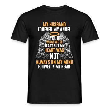 Ehemann Himmel Engel Erinnerung Witwe Gatte - Männer T-Shirt - Schwarz - Vorne - AI Model Male 178 light (178cm)