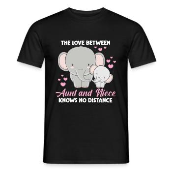 Tante nièce famille éléphant coeur zoo animal - T-shirt homme - noir - Devant - AI Model Male 178 light (178cm)