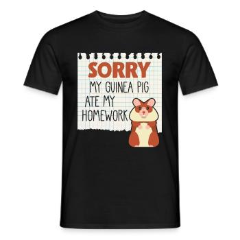 Guinea pigs homework Lazy students - Men's T-Shirt - black - Front - AI Model Male 178 light (178cm)