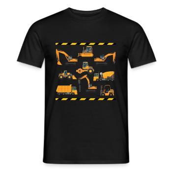 Chauffeur de pelle construction pelle garçon pépinière - T-shirt homme - noir - Devant - AI Model Male 178 light (178cm)