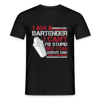 Mélangeur serveur barman serveur hilarant - T-shirt homme - noir - Devant - AI Model Male 178 light (178cm)