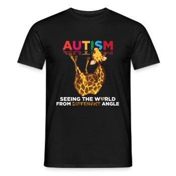 Prise en charge de l'autisme Angle autistique Autistique - T-shirt homme - noir - Devant - AI Model Male 178 light (178cm)