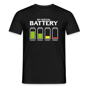 Unbeholfen Introvertiert Soziale Batterie Schüchte - Männer T-Shirt - Schwarz - Vorne - AI Model Male 178 light (178cm)