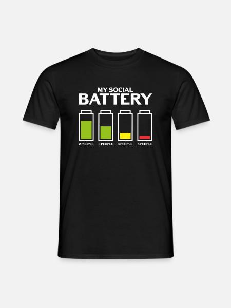 Unbeholfen Introvertiert Soziale Batterie Schüchte - Mænd T-shirt - sort