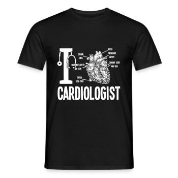 Dear cardiologist heart anatomy cardiology - Men's T-Shirt - black - Front - AI Model Male 178 light (178cm)
