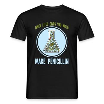 Science bacteria mold penicillin - Men's T-Shirt - black - Front - AI Model Male 178 light (178cm)