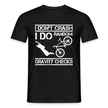 Bike stuntman fall extreme sport MTB cyclist - Men's T-Shirt - black - Front - AI Model Male 178 light (178cm)