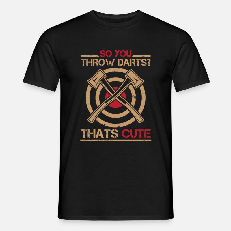 Axt werfender Holzfäller Dart Holzarbeiter - Männer T-Shirt - Schwarz