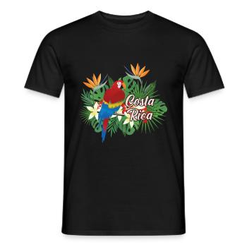 Costa Rica country nature bird tropical parrot - Men's T-Shirt - black - Front - AI Model Male 178 light (178cm)
