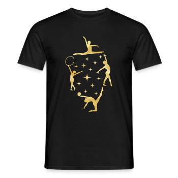 Dancing gymnast girl doing gymnastics acrobatics - Men's T-Shirt - black - Front - AI Model Male 178 light (178cm)