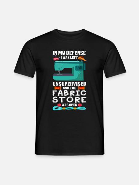 Funny sewing saying yarn fabric store humor - Men's T-Shirt - black