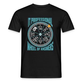 IT professional computer programmer humor - Men's T-Shirt - black - Front - AI Model Male 178 light (178cm)