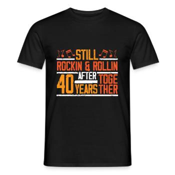 40e anniversaire de mariage épouse mari - T-shirt homme - noir - Devant - AI Model Male 178 light (178cm)